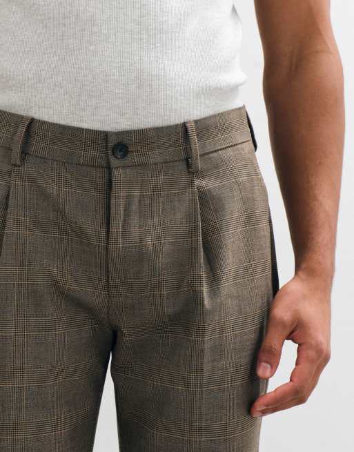 ASOS DESIGN pantalon de costume slim à carreaux Prince de Galles marron, 4 de 5