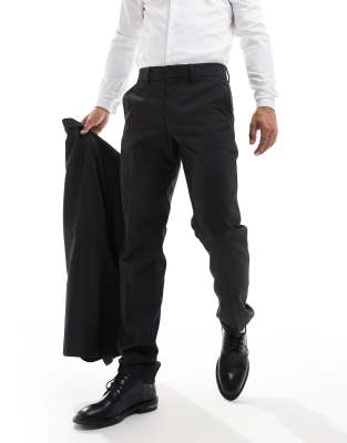 ASOS DESIGN - Pantalon de costume slim à mini pois - Noir