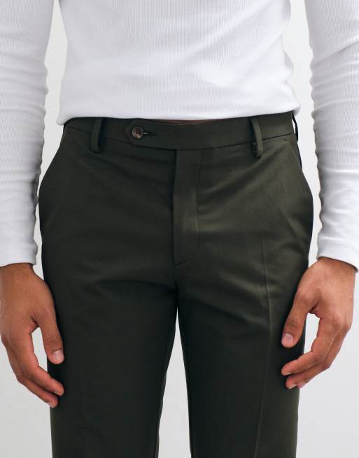 ASOS DESIGN pantalon de costume slim infroissable en vert olive, 5 de 5
