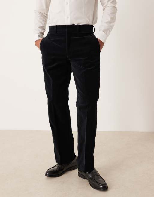 ASOS DESIGN - Pantalon de costume smoking droit en velours de coton - Noir, 2 de 5