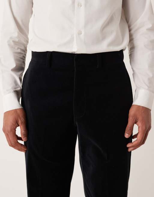 ASOS DESIGN - Pantalon de costume smoking droit en velours de coton - Noir, 4 de 5