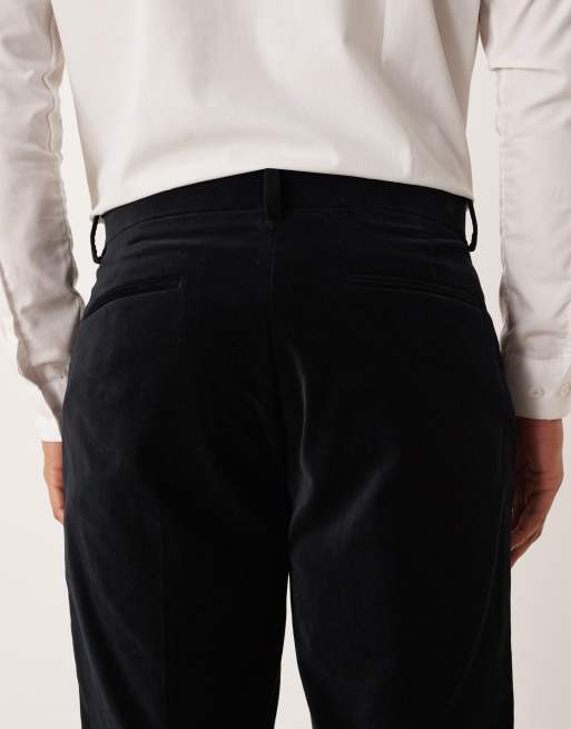ASOS DESIGN - Pantalon de costume smoking droit en velours de coton - Noir, 5 de 5