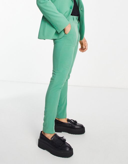 DESIGN - Pantalon de costume super skinny - Vert vif