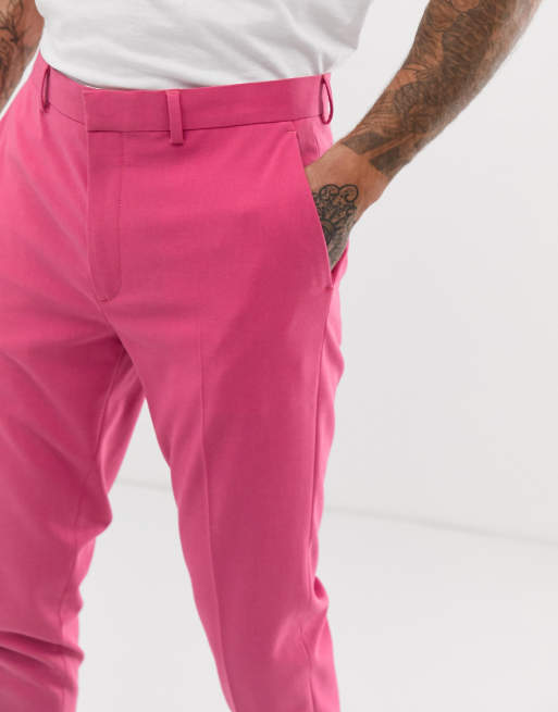 ASOS Design - Pantalon de costume ultra ajusté - Rose framboise