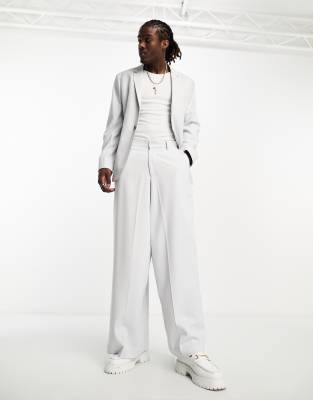 Pantalon Costume Gris 100% Laine M&S - Taille 34/29, Coupe Droite, Léger Et Habillé