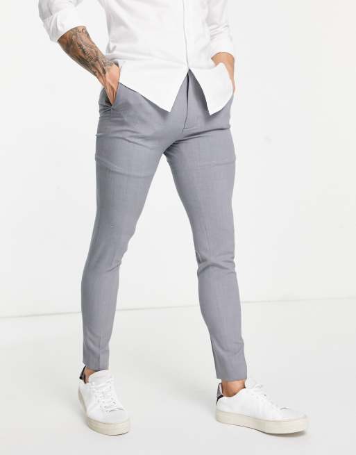 New Look - Exclusivité - Pantalon de costume skinny - Gris moyen