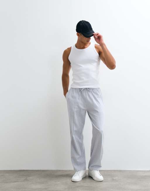 ASOS DESIGN - pantalón de estar por casa a cuadros con acabado cepillado, 3 de 5