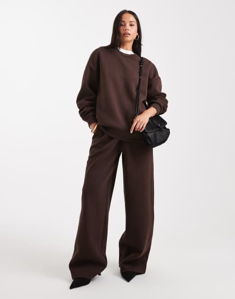 ASOS DESIGN - Pantalon de jogging ample à envers brossé - Chocolat - view 1