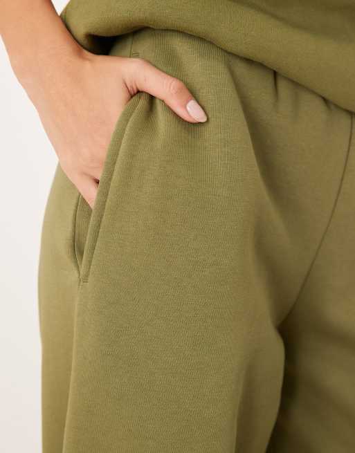ASOS DESIGN - Pantalon de jogging ample à envers brossé - Kaki, 3 de 5