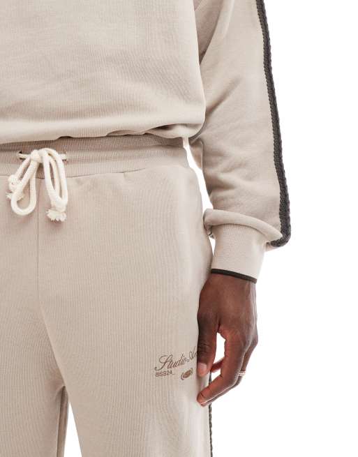 ASOS DESIGN - Pantalon de jogging ample avec bande latérale - Beige, 5 de 5