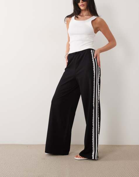 ASOS DESIGN - Pantalon de jogging ample avec détails en dentelle - Noir - view 1