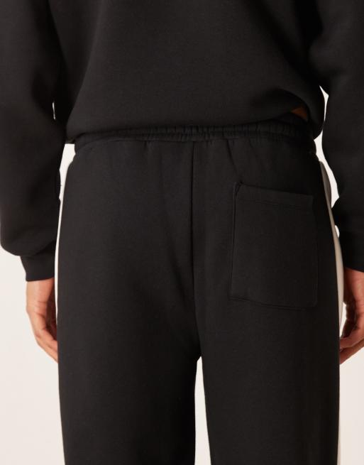 ASOS DESIGN - Pantalon de jogging ample d'ensemble avec empiècement effet raccordé - Noir, 4 de 5