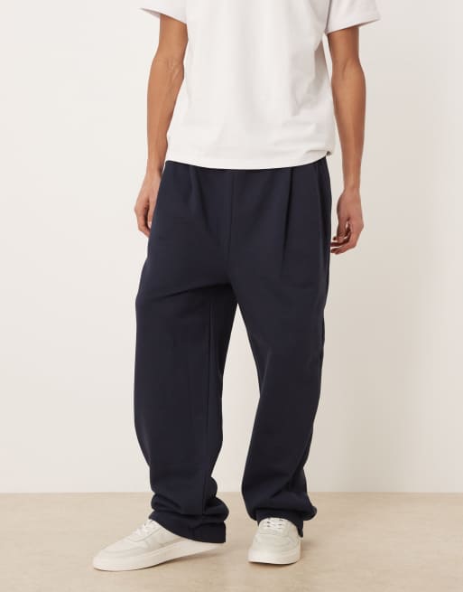 ASOS DESIGN - Pantalon de jogging ample d'ensemble en tissu épais à pinces de qualité supérieure - Bleu marine, 2 de 5