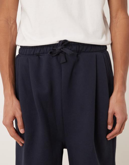 ASOS DESIGN - Pantalon de jogging ample d'ensemble en tissu épais à pinces de qualité supérieure - Bleu marine, 4 de 5