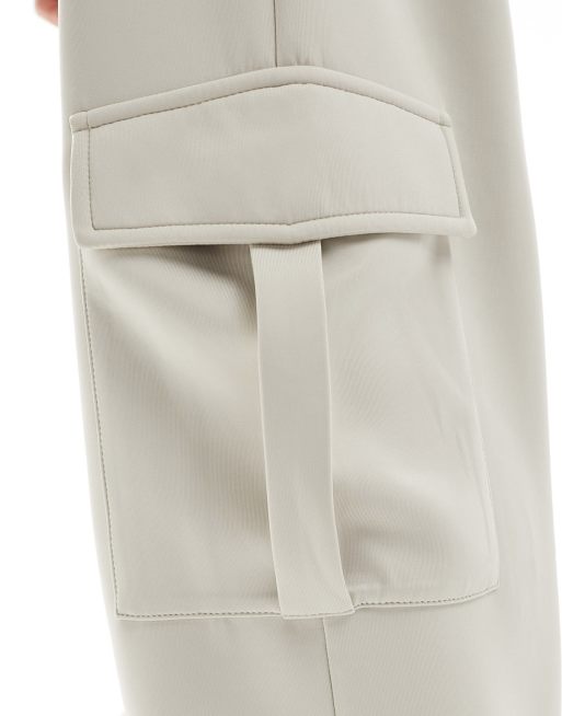 ASOS DESIGN - Pantalon de jogging ample en néoprène avec poches cargo - Beige, 2 de 5