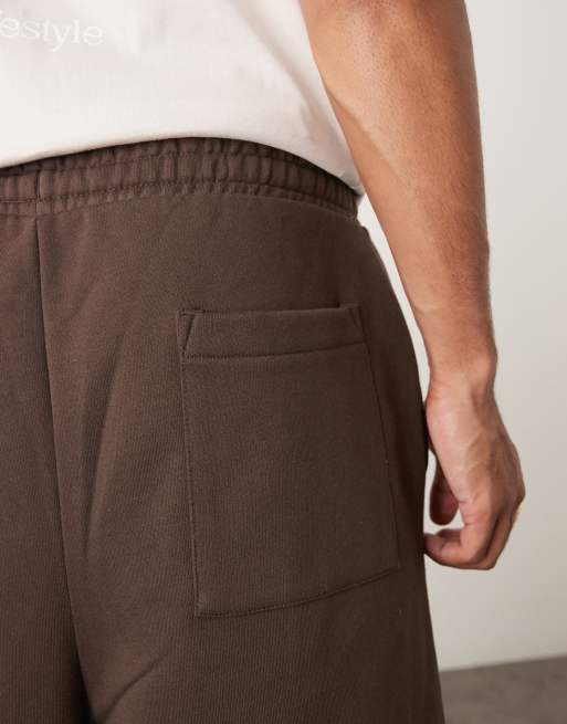 ASOS DESIGN - Pantalon de jogging ample en tissu épais 400 g/m² de qualité supérieure - Marron, 4 de 5