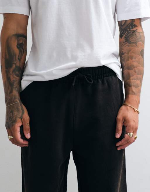 ASOS DESIGN - Pantalon de jogging ample en tissu épais de qualité supérieure - Noir délavé, 3 de 5
