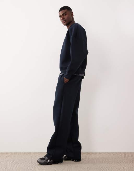 ASOS DESIGN - Pantalon de jogging ample en tissu imitation néoprène épais - Bleu marine, 3 de 5