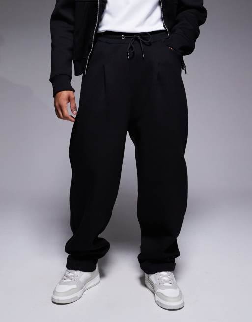 ASOS DESIGN - Pantalon de jogging ample et épais à pinces en imitation néoprène - Noir, 2 de 5