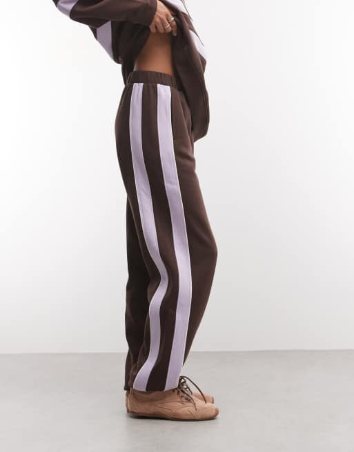 ASOS DESIGN pantalon de jogging avec détail contrastant marron et lilas, 2 de 5