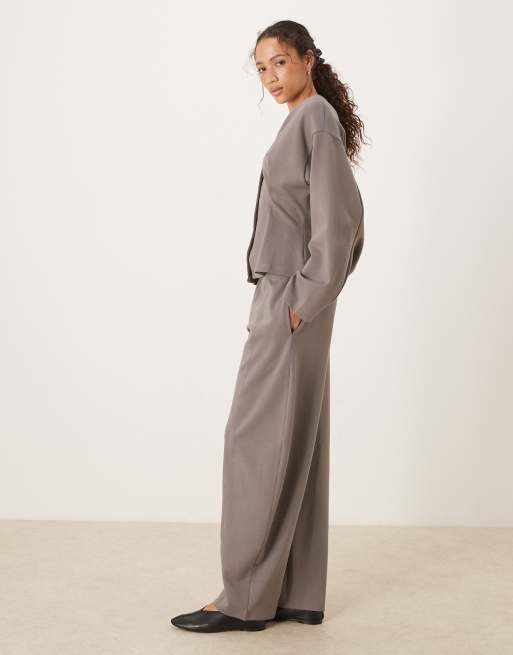 ASOS DESIGN - Pantalon de jogging coupe bouffante en maille interlock avec détail cousu - Gris, 3 de 5