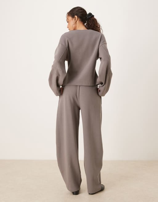 ASOS DESIGN - Pantalon de jogging coupe bouffante en maille interlock avec détail cousu - Gris, 5 de 5