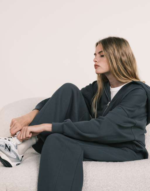 ASOS DESIGN - Pantalon de jogging d'ensemble ample à surpiqûres - Anthracite, 3 de 5