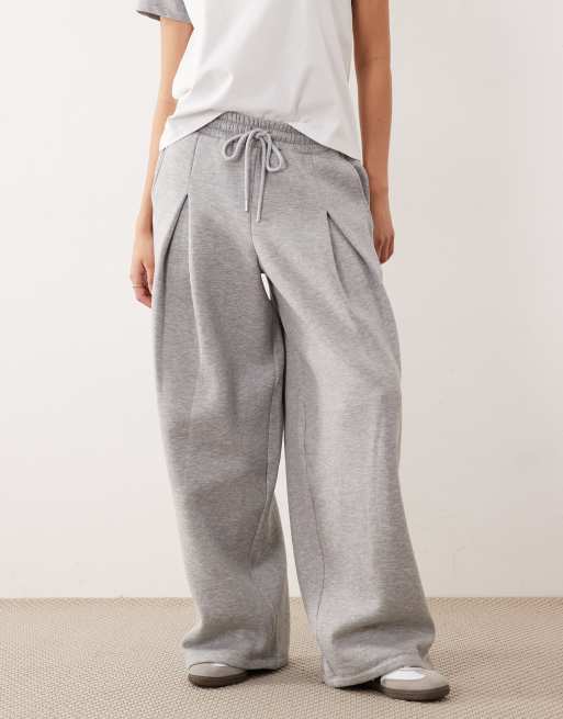 ASOS DESIGN - Pantalon de jogging d'ensemble coupe barrel à envers brossé - Gris chiné, 2 de 5