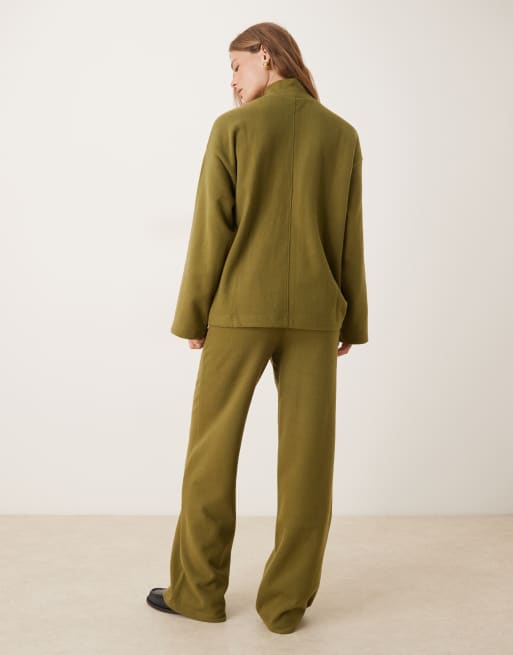 ASOS DESIGN - Pantalon de jogging d'ensemble large ultra doux - Kaki, 4 de 5