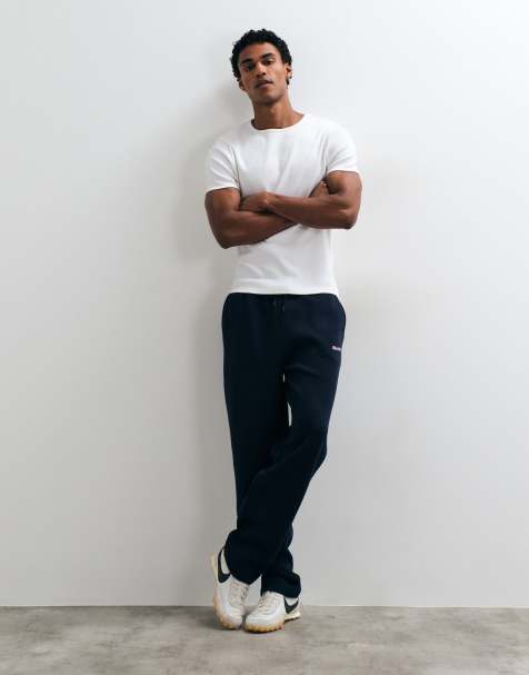 ASOS DESIGN pantalon de jogging droit à imprimé bleu marine - view 1