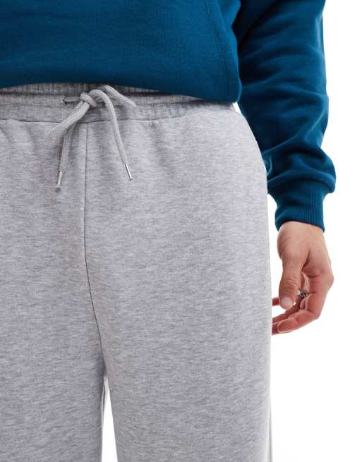 ASOS DESIGN - Pantalon de jogging droit avec bande latérale - Gris chiné/blanc, 2 de 5