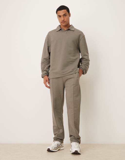 ASOS DESIGN - Pantalon de jogging droit en piqué à nervures - Kaki, 2 de 5