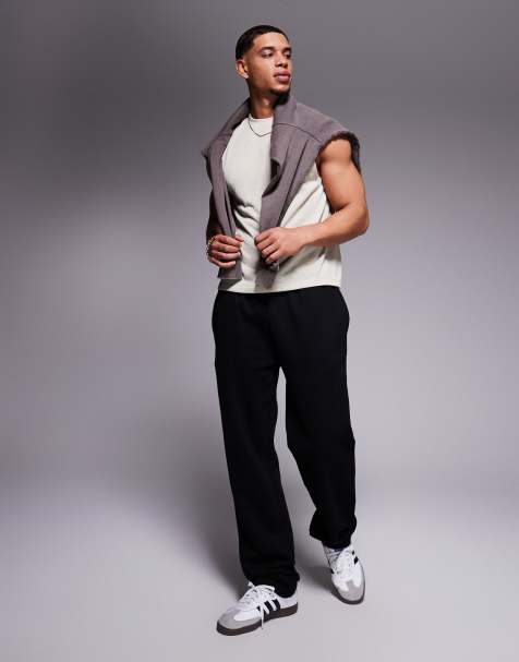 ASOS DESIGN - Pantalon de jogging droit en tissu épais 400 g/m² de qualité supérieure - Noir - view 1