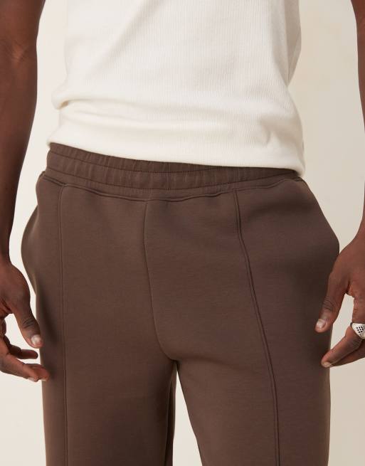 ASOS DESIGN - Pantalon de jogging droit en tissu imitation néoprène épais - Marron, 2 de 5
