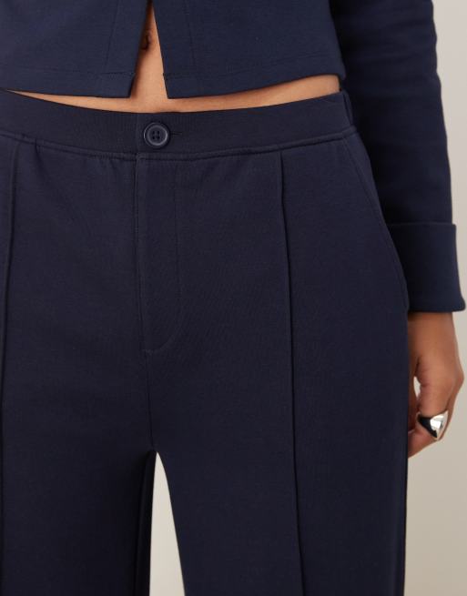 ASOS DESIGN - Pantalon de jogging en interlock à ourlets retroussés - Bleu marine, 5 de 5