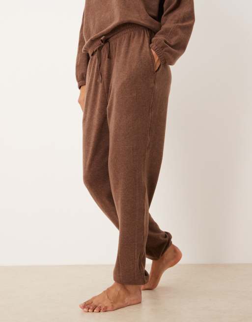 ASOS DESIGN - Pantalon de jogging en molleton léger à assortir - Chocolat, 4 de 4