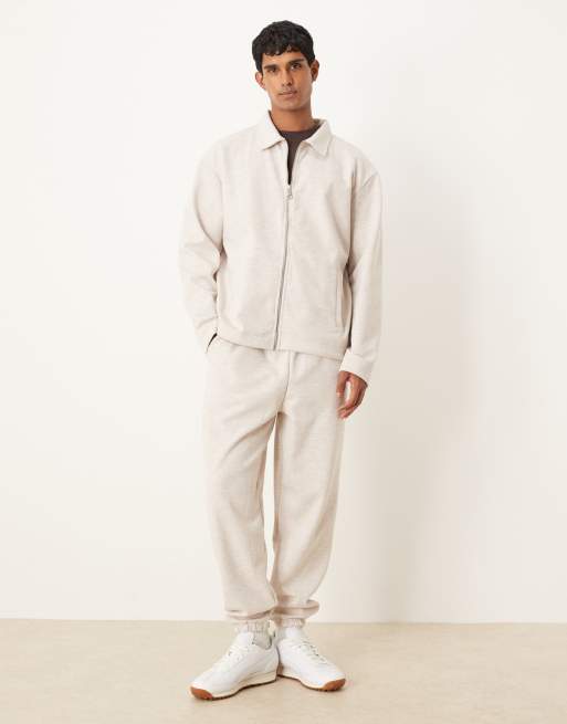 ASOS DESIGN - Pantalon de jogging fuselé effet néoprène - Grège