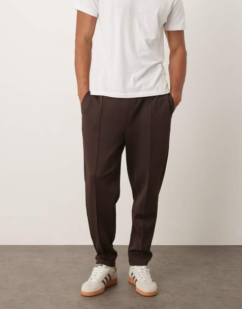 ASOS DESIGN - Pantalon de jogging fuselé en tissu imitation néoprène épais - Marron - view 1