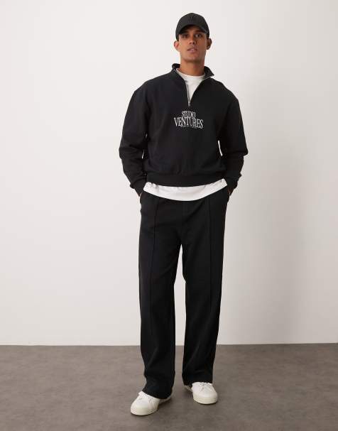 ASOS DESIGN - Pantalon de jogging large à nervures et fermeture éclair - Noir - view 1