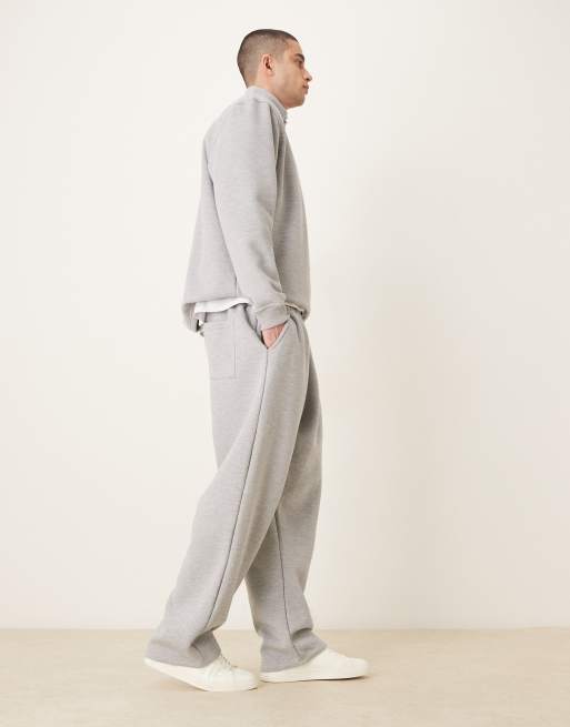ASOS DESIGN - Pantalon de jogging large en piqué à envers brossé confortable - Gris chiné, 3 de 5
