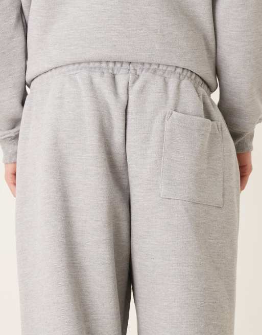 ASOS DESIGN - Pantalon de jogging large en piqué à envers brossé confortable - Gris chiné, 5 de 5