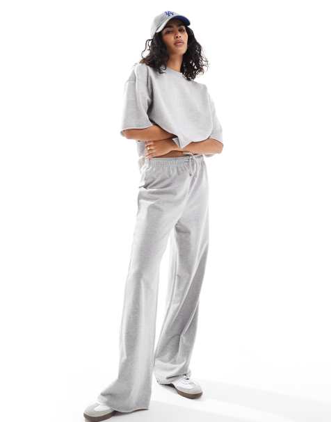 ASOS DESIGN - Pantalon de jogging léger droit à ourlet brut - Gris chiné - view 1