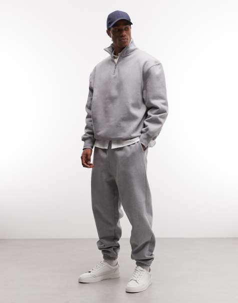 ASOS DESIGN - Pantalon de jogging oversize en tissu épais 400 g/m² de qualité supérieure - Gris chiné - view 1
