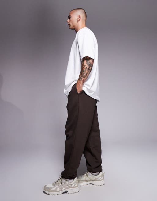 ASOS DESIGN - Pantalon de jogging oversize en tissu épais 400 g/m² de qualité supérieure - Marron , 3 de 5