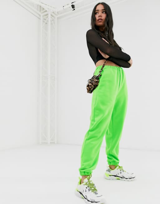 Pantalon de jogging femme vert fluo - vêtements