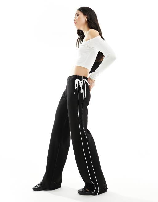 ASOS DESIGN - Pantalon de jogging rayé à nœuds - Noir