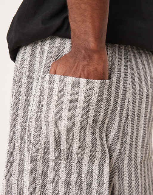 ASOS DESIGN - Pantalon de jogging rayé ultra baggy à envers bouclé - Gris chiné, 5 de 5