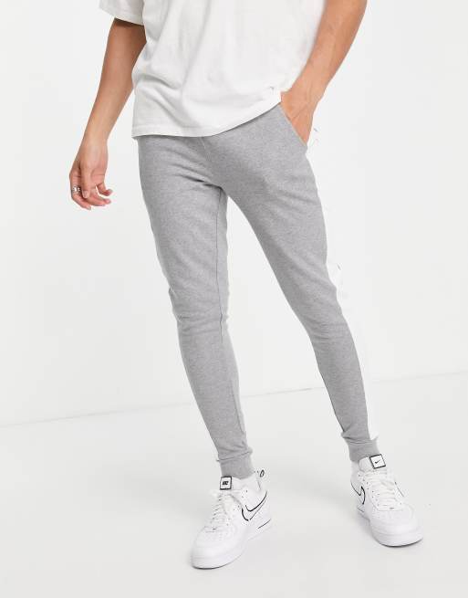 ASOS DESIGN - Pantalon de jogging skinny avec bande sur le côté - Gris chiné, 3 de 4