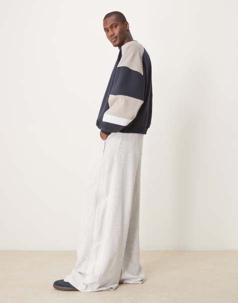 ASOS DESIGN - Pantalon de jogging ultra ample avec empiècements sur les côtés - Gris chiné - view 1