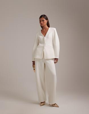 ASOS DESIGN - Pantalon de mariée ajusté - Ivoire-Blanc